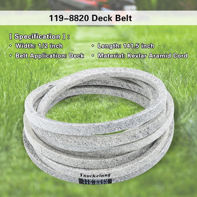 Dofank 119-8820 Deck Belt Kevlar for Toro Timecutter 50 inch Deck Belt SS5000, SS5060, MX5060 Zero Turn Mower with 50'' Deck, Replaces 119-8820 Toro Belt 119-8820-SL - Aramid Cord, 1/2'' x 141.5'' - Image 2